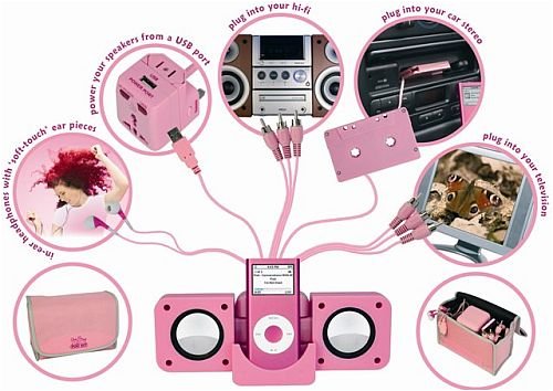 Childrens Toyshop  Electronics : The Pink Pod Kit MP3 MP4 Accessory Kit in Pink