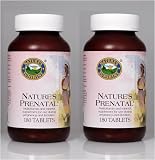NATURE'S PRENATAL, MULTIPLE VITAMINS AND MINERALS (Pack of 2) 180 Tablets each FAST SHIPPING
