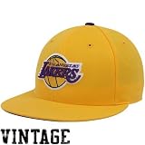 Mithchell & Ness Los Angeles Lakers Gold Vintage Logo Fitted Hat