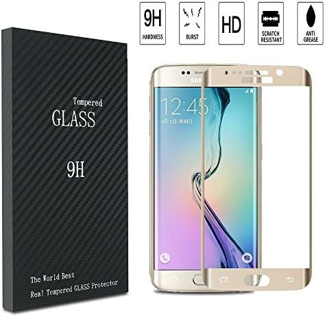 S6 Edge Plus Screen Protector, 0.2mm Thinnest Full Screen 5.7" Premium Tempered Glass Screen Protector Film for Samsung Galaxy S6 Edge Plus (Gold)