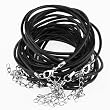 10X Leder 2 mm Band Halsband Halskette Kette+Verschluss