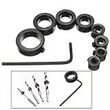 8 ピース ドリル ビット シャフト奥行き停止首輪リング セット 3-16 ミリメートル木工ドリル ストップ カラー コントロール掘削深さ + 1 ピース六角レンチ