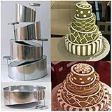 Euro Tins multi layer cake pans Topsy Turvy Round 4 tier wedding cake pan - cake tin set with detachable stand