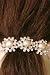 Set of Three Large Ivory Pearl on Crystals Silver Buttons on French Barrette Gita Hai...
