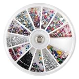 1500 Nail Glitter Rhinestones Nail Art Rhinestones Decoration Wheel Kit-Star, Heart, Round