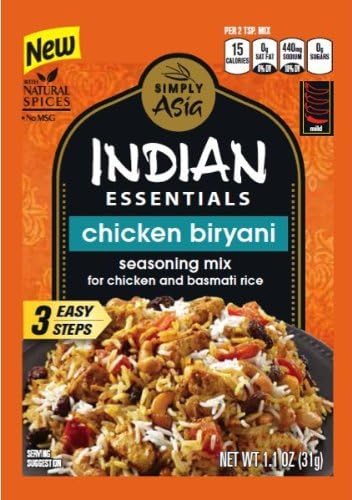 Indian Essentials Chicken Biryani Seasoning Mix 1.1 Oz / 31 Grams (Pack of 4)
