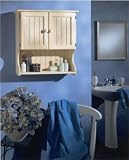 Cottage Style Wall Cabinet with Curio Shelf