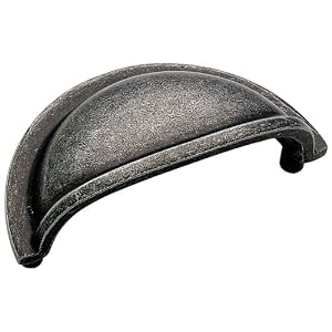 Amerock BP4235-WID Solid Brass Cup 3-Inch Pull, Wrought Iron Dark by 