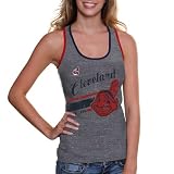 MLB Cleveland Indians Womens Smashmouth Tank Top - Ash (X-Small)