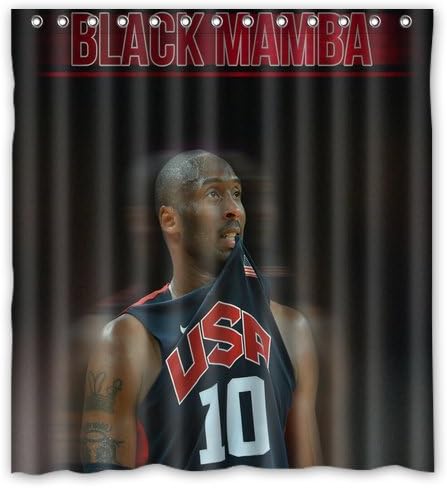 Brand New Stylish Design Kobe Bryant Black Mamba Shower Curtain Bathroom Waterproof Drapery/Panels/Treatment Polyester 66"(w) x 72"(h) Inches