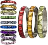 Celebrity Circles Square Cut Crystal Colorful Bangle Bracelets