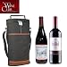 Wine Travel Carrier and Cooler Bag with 2 Bottles of Hand Selected Red Wine (Scarlet of Paris Pinot Noir & Vina Saint Esteban Cabernet Sauvignon) - Great gift ideas for business, co-workers, family or friend. Free shipping and delivery right to your door step.