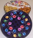 Scott's Cakes Taffy, Peanut Brittle, and Peanut Butter Pretzel Nuggets Combo in a Christmas Lights Tin