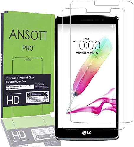 (2 Pack) LG G Stylo Screen Protector, ANSOTT [Tempered Glass] Ballistics Glass, 99% Touch-screen Accurate, Anti-Scratch, Anti-Fingerprint, Bubble Free Ultra-clear - Retail Packaging