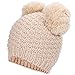 Simplicity Women's Cute Knit Fuzzy Pompom Winter Beanie Hat
