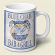 Coffee Mug ~ Blue Crab bar and Grill~ large 14 oz capacity ~ one ceramic mug ~ code 353