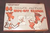 Vintage Geoffrey Colorful Non-Toxic Wipe-Off Crayons