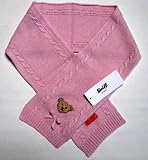 Steiff Schal Strick Kaschmir rosa kleiner Teddykopf