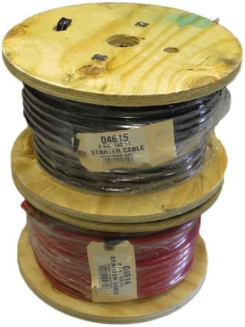 30 feet of 2 gauge red battery cable and 30 feet of 2 gauge black battery cable