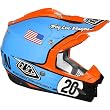 Troy Lee Designs McQueen SE 3 MotoX Motorcycle Helmet w/ Free B&F Heart Sticker Bundle - Blue/Orange