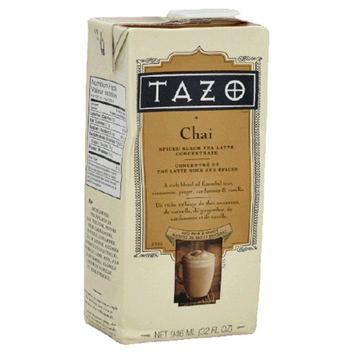 Tazo Chai Spiced Black Tea Concentrate, 32-Ounce Boxes (Pack of 6)