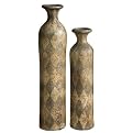 Set of 2 Kaimana Vases - Black/ Ivory/ Tan