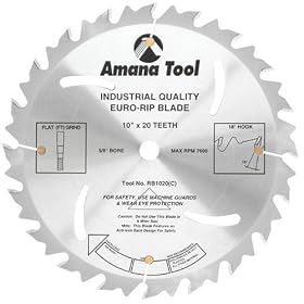 Amana Tool RB1020 Euro-Rip Ripping with Cooling Slots and Anti-Kickback Feature 10-Inch x... by Amana Tool