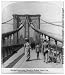 Stereoview (S): On the promenade Brooklyn Bridge New York
