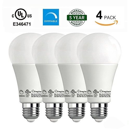 Enegitech Omnidirectional A21 LED Light Bulbs Dimmable 14W (100W Equivalent) 1450LM 3000K E26 Home Commercial Lighting 4 Pack