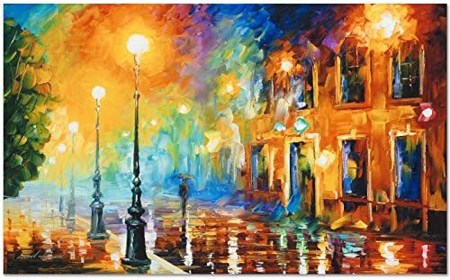 "Misty City" by Afremov, a Limited Edition Canvas with COA