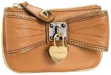 Betsey Johnson Heart Of Gold Zipper Pouch,Camel,one size