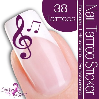 Nail Tattoo Sticker Musik / Noten - beere Preisvergleich
