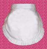Traditional Housekeeping Maid or Waitress White Waist Apron with Box Pleat Trim