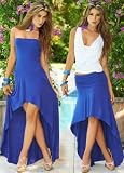Long Blue Convertible Dress/Salsa Skirt - Medium