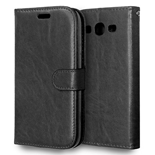 Galaxy Grand Neo i9060 / Duos i9082 Case, MoonminiÂ® Ultra Slim Thin PU Leather Flip Stand Wallet Case Cover for Samsung Galaxy Grand Neo i9060 / Duos i9082, Black