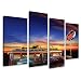 Visario 6148 Bild auf Leinwand USA Retro Diner, 130 x 80 cm, 4 Teile
