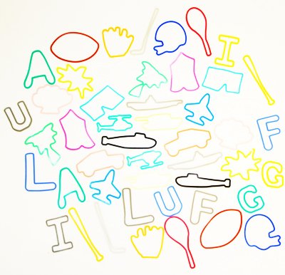 Fun Bands- Alphabet, Military, Beach, Sports (Purple Assortment)- 48 Count