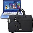 Evecase HP Stream 13 Laptop Dual Layer Soft Sleeve Bag Carrying Case Briefcase with Handle + Pouch Case and Mouse Pad - Black