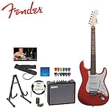 Fender Musical Instruments Corp. 028-0001-540-AMP-KIT Starcaster Fiesta Red Electric Guitar with Amplifier, Cable, Tuner, Stand, Strap, Strings, Picks