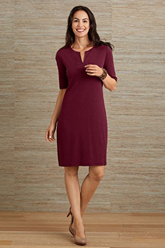 Fair Indigo Organic Fair Trade Split Neck Dress