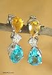 Blue topaz and citrine earrings, 'Summer Song'