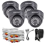 4 X Defeway 700TV Lines Dome Indoor 24IR Leds Security Surveillance Cameras(Black, 4 Pieces)