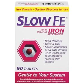 Slow Fe Slow Release Iron Tablets 90-Count Box by Slow Fe