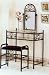 Black Heart Shape Vanity Set with Clear Glass Shelf