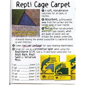 Zoo Med Cage Carpet 13x48in for 55 Gallon Tank Assorted Colors by ZooMed