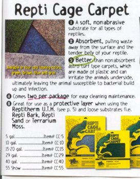 Zoo Med Reptile Cage Carpet for 20 Inch Long 29 Gallon Tanks, 30 x 12-Inches
