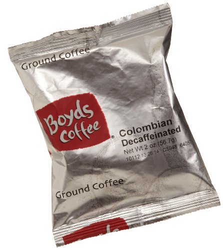 Boyds Coffee Colombian Decaffeinated Ground Medium, Light Roast Coffee, 2-Ounce Portion Packs (Pack of 60)