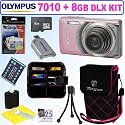 Olympus Stylus 7010 12MP Digital Camera (Pink) + 8GB Deluxe Accessory Kit