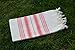Dandelion - Ivory Basic Pattern - Naturally-Dyed Cotton Turkish Towel Peshtemal - 71x39 Inches - Red
