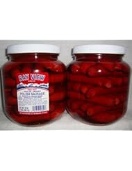 Grocery: Gourmet Red Hot Pickled Polish Sausage - 2 Jars - Wisconsinmade.com